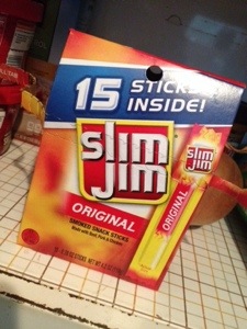 Ridiculously, one serving is allegedly four sticks. That's a lethal dose of sodium and beef parts.