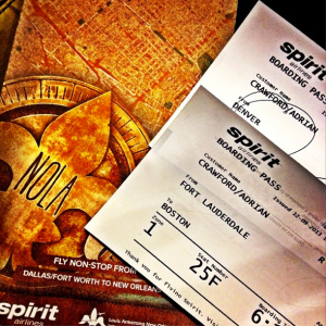 Give up on New Orleans for Maine. Ticket to Maine comes in New Orleans envelope. Hmmm.