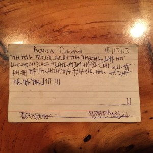 Each one of those tally marks represents $4. PRIORITIES.